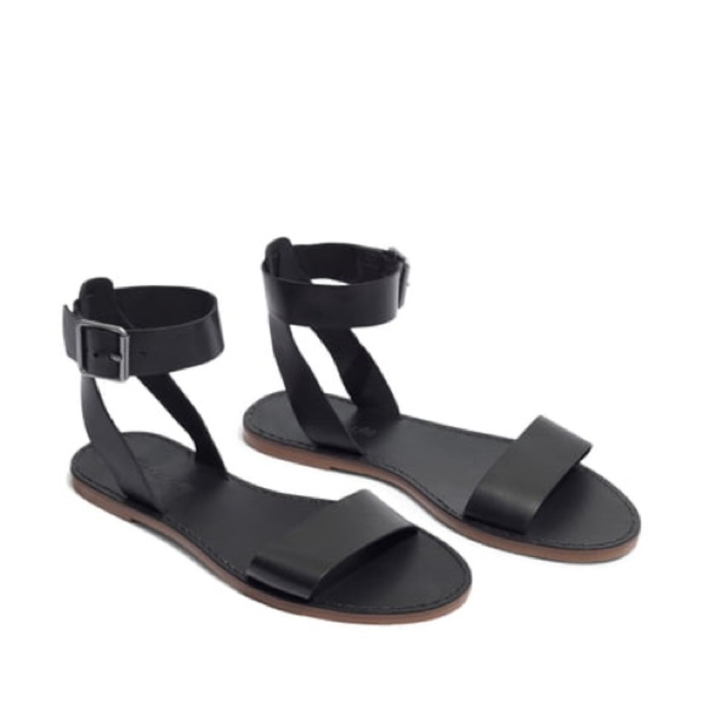 Madewell black boardwalk sandals